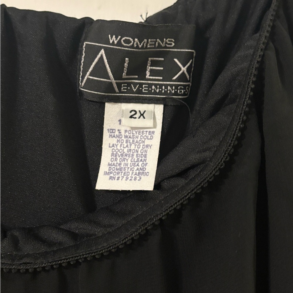 Elegant Black Chiffon Pants with skirt overlay - Picture 2 of 5